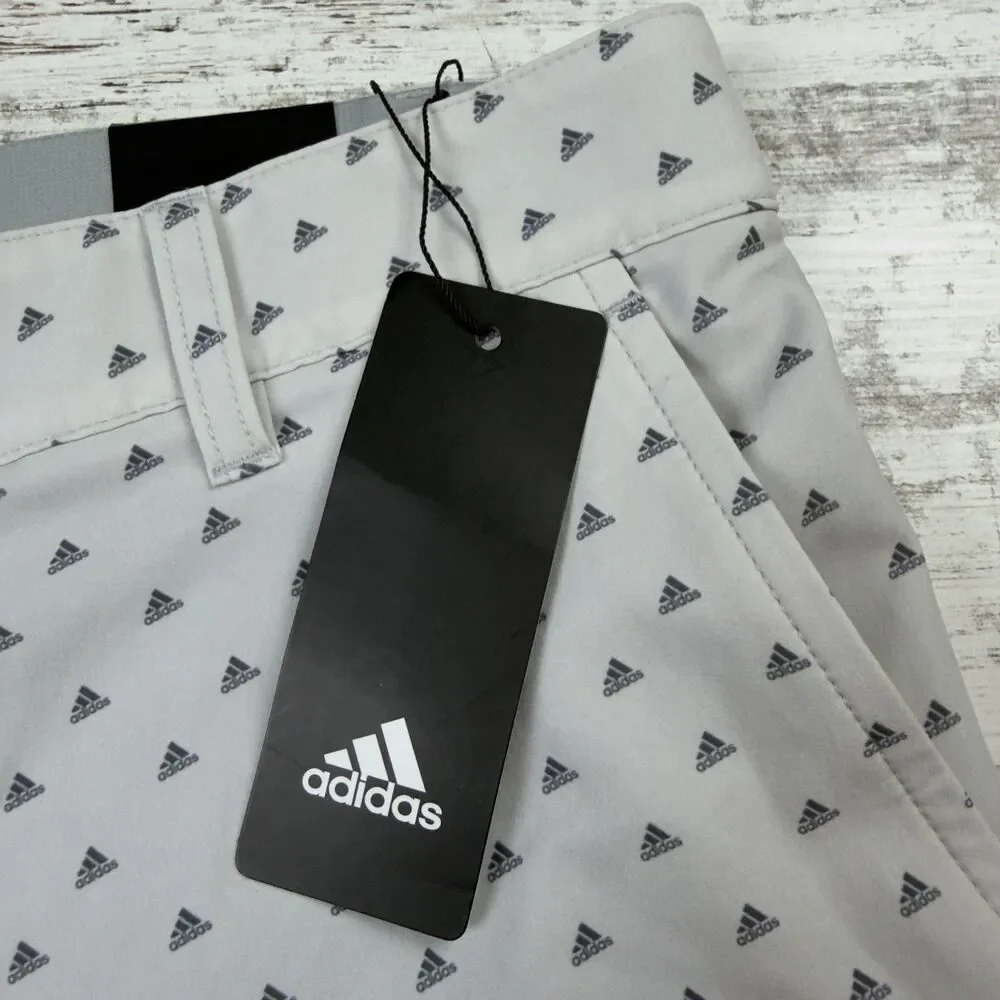 Adidas Ultimate 365 Golf Shorts Mens 32x8” Adi Print Gray Stretch Woven New